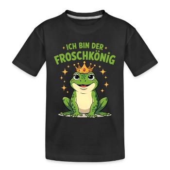 Costume de Prince Grenouille Carnaval de la Couronne de Grenouille Carnaval - T-shirt bio Premium Enfant - noir - Devant