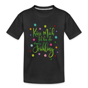 Embrasse-moi, je suis printemps - T-shirt bio Premium Enfant - noir - Devant