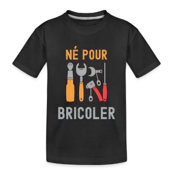 Né Pour Bricoler – Outils Colorés - T-shirt bio Premium Enfant - noir - Devant