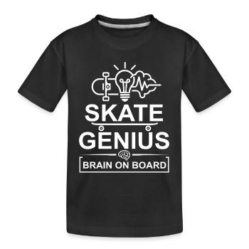Génie du Skateboard Cerveau à bord - T-shirt bio Premium Enfant - noir - Devant