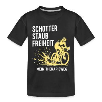 Schotter Freiheit – Mein Therapieweg - Kinder Premium Bio T-Shirt - Schwarz - Vorne