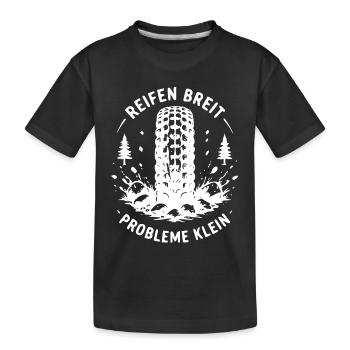 Mikrofonwald Splash-Logo - Kinder Premium Bio T-Shirt - Schwarz - Vorne
