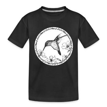 cercle de fleurs colibri - T-shirt bio Premium Enfant - noir - Devant