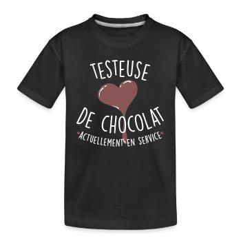 Testeuse de chocolat - T-shirt bio Premium Enfant - noir - Devant