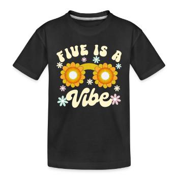 Né En 2019 5 Ans Anniversaire Enfant Fille Garçon - T-shirt bio Premium Enfant - noir - Devant
