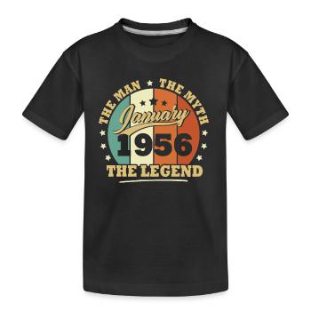 January 1956, 67 years old Birthday Man woman - Kids' Premium Organic T-Shirt - black - Front