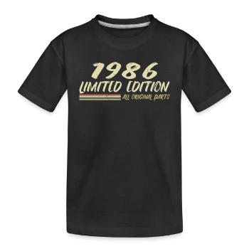 1986 Geburtstagsgeschenkidee 1986 - Kinder Premium Bio T-Shirt - Schwarz - Vorne