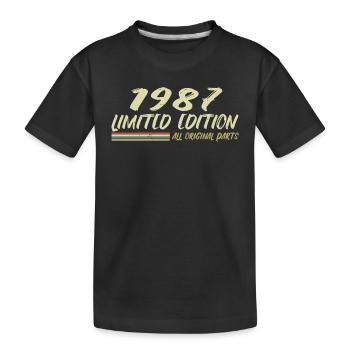 1987 Geburtstagsgeschenkidee 1987 - Kinder Premium Bio T-Shirt - Schwarz - Vorne