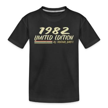 1982 Geburtstagsgeschenkidee 1982 - Kinder Premium Bio T-Shirt - Schwarz - Vorne