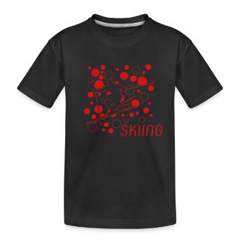 ski fahren, ski, skiing, ski geschenk - Kinder Premium Bio T-Shirt - Schwarz - Vorne