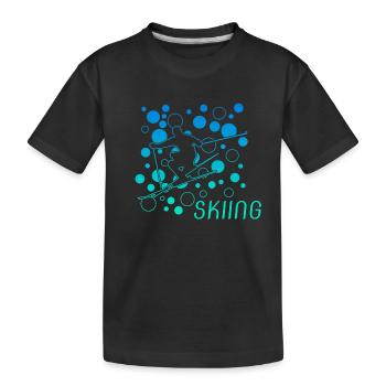 Skiing Ski skiing - Kinder Premium Bio T-Shirt - Schwarz - Vorne