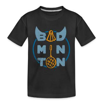 Badminton (Typo-Ball-Racket-Edition) - T-shirt bio Premium Enfant - noir - Devant