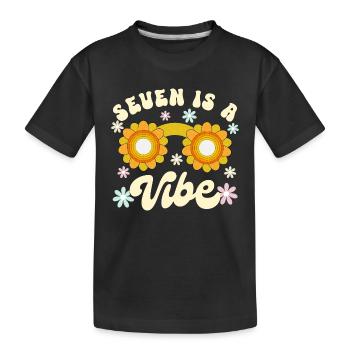 Born In 2017 7 Years Birthday Toddler Girl Boy - Kids' Premium Organic T-Shirt - black - Front