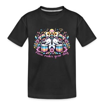 Music Makes Your Day - Kinder Premium Bio T-Shirt - Schwarz - Vorne
