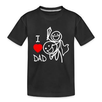 i love dad EN - Kids' Premium Organic T-Shirt - black - Front