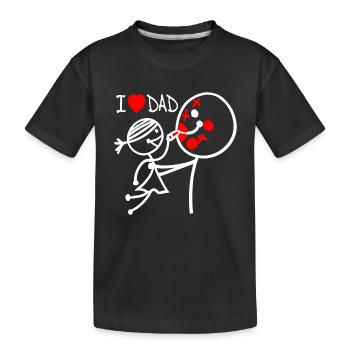 Ich liebe Papa DE - Kinder Premium Bio T-Shirt - Schwarz - Vorne