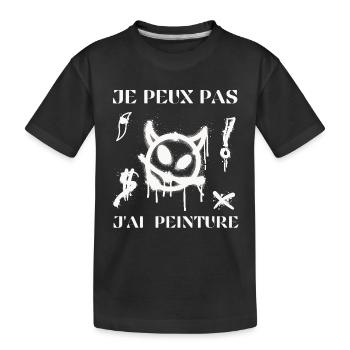 I can't I have humor painting - Kids' Premium Organic T-Shirt - black - Front