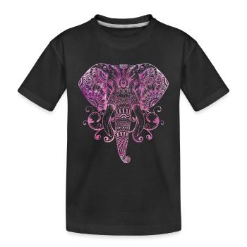 MANDALA ÉLÉPHANT GANESHA BOUDDHISME - T-shirt bio Premium Enfant - noir - Devant