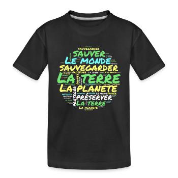 Planète de Mots 01 - T-shirt bio Premium Enfant - noir - Devant