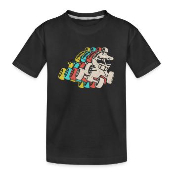 Quad Bike Vintage Quadfahrer Kinder ATV - Kinder Premium Bio T-Shirt - Schwarz - Vorne