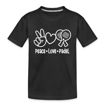 Peace Love Padel Femmes Filles Padel Joueur - T-shirt bio Premium Enfant - noir - Devant