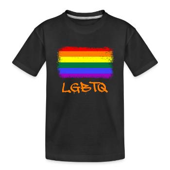 Gay Pride, schwul, LGBT, Regenbogen, Geschenk - Kinder Premium Bio T-Shirt - Schwarz - Vorne