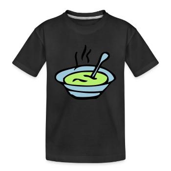 Suppenschüssel Platte - Kinder Premium Bio T-Shirt - Schwarz - Vorne