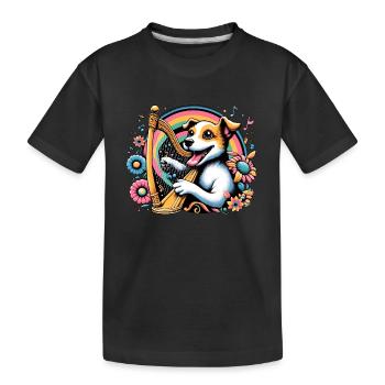 Harp sounds in the heartbeat - Kids' Premium Organic T-Shirt - black - Front