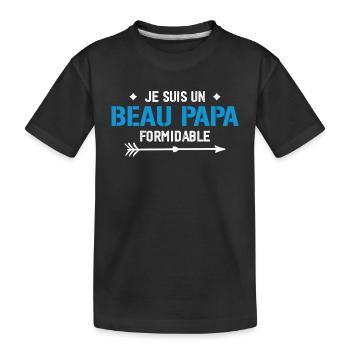 Ich bin ein großartiger Stiefvater - Schwiegervater-Geschenk - Kinder Premium Bio T-Shirt - Schwarz - Vorne