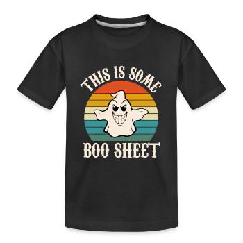 Dies ist Boo Sheet Ghost Retro Halloween Kostüm - Kinder Premium Bio T-Shirt - Schwarz - Vorne