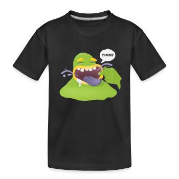 eating monster - Kids' Premium Organic T-Shirt - black - Front