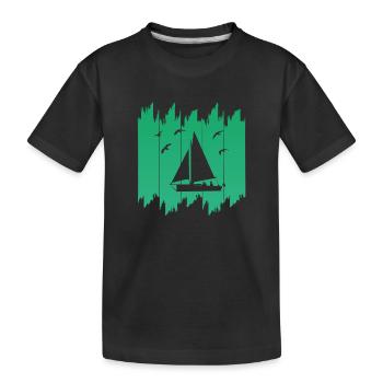 Segeln - Kinder Premium Bio T-Shirt - Schwarz - Vorne