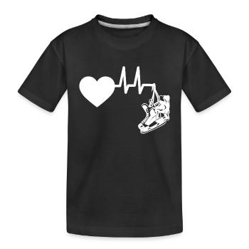 Ice Skate Pulse Figure Skating Figure Skating ECG - Kids' Premium Organic T-Shirt - black - Front