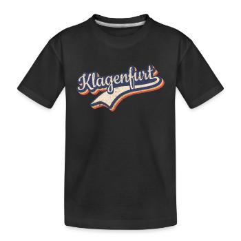 Österreich Klagenfurt Kärnten Vintage Typografie - Kinder Premium Bio T-Shirt - Schwarz - Vorne