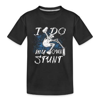 Stunt Scooter Tretroller - Kinder Premium Bio T-Shirt - Schwarz - Vorne