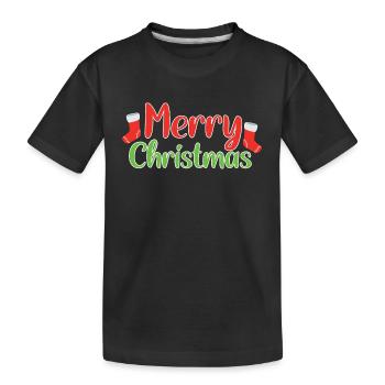 Merry Christmas - Kinder Premium Bio T-Shirt - Schwarz - Vorne