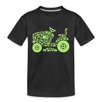 Gardener Gardening Allotment Gardener Lawn Mower Men - Kids' Premium Organic T-Shirt - black - Front