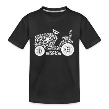 Gardener Gardening Garden Boys Lawn Mower Men - Kids' Premium Organic T-Shirt - black - Front