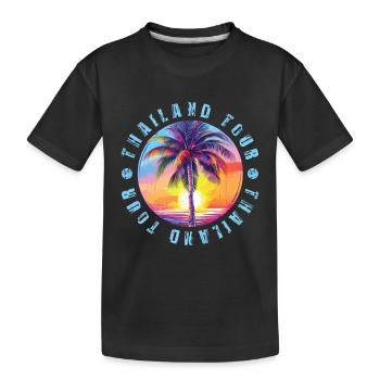 Thailand Tour Bunt - Kinder Premium Bio T-Shirt - Schwarz - Vorne