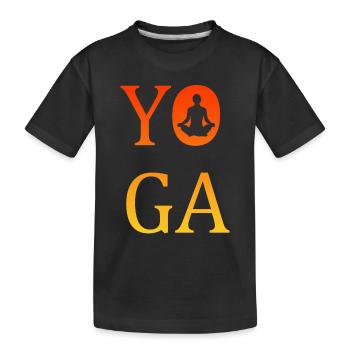 Yoga - Kinder Premium Bio T-Shirt - Schwarz - Vorne