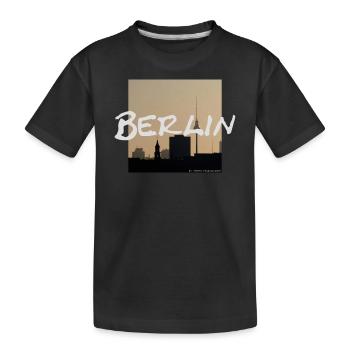 Berlin TV Tower Panorama - Kids' Premium Organic T-Shirt - black - Front