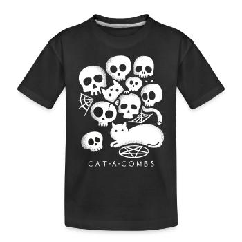 Cat-a-combs - Kids' Premium Organic T-Shirt - black - Front