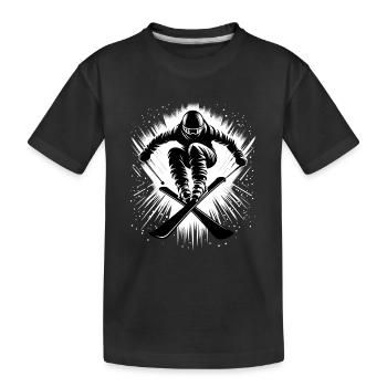 Skiing Ski Jumping Alpine Ski Holiday Ski Slope - Kids' Premium Organic T-Shirt - black - Front