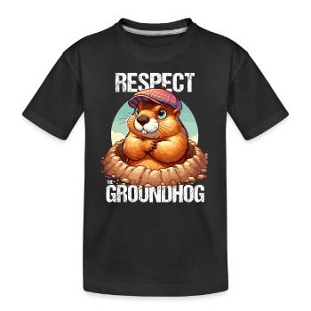 Ombre de la marmotte Drôle Jour de la marmotte Amérique - T-shirt bio Premium Enfant - noir - Devant