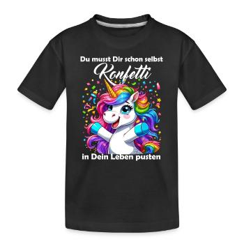 Unicorn Carnival Confetti Fun Optimism Funny - Kids' Premium Organic T-Shirt - black - Front