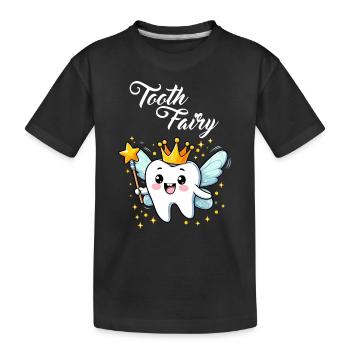 Fée des dents Angleterre Amérique Dents de lait pépinière - T-shirt bio Premium Enfant - noir - Devant