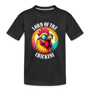 Lord of the chickens Huhn Hühner Hühnerstall Mann - Kinder Premium Bio T-Shirt - Schwarz - Vorne