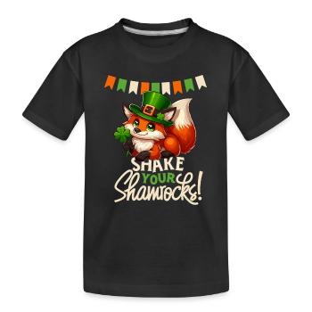 Fox St. Patrick’s Day Irlande Trèfle irlandais - T-shirt bio Premium Enfant - noir - Devant