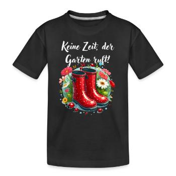 jardin, bottes en caoutchouc, jardinier, jardinier amateur, fleurs - T-shirt bio Premium Enfant - noir - Devant