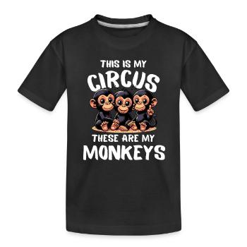 Mother's Day Monkey Chimp Mom Dad Family Funny - Kids' Premium Organic T-Shirt - black - Front